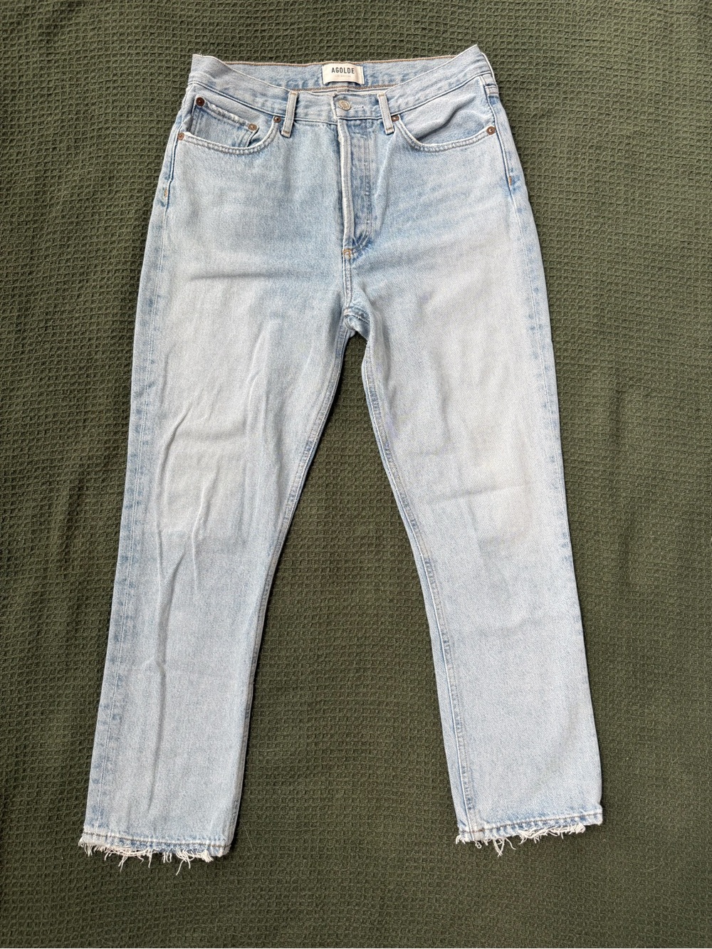 Agolde Riley Light Blue Button-Fly Denim Jeans